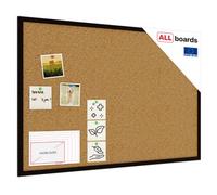 ALLboards Cork Board with Wooden Natural Black Frame 90x60cm, Corkboard Bulletin Board Notice Board