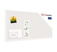 ALLboards Cork noticeboard with White ALLboards Cork Surface, 80×40 cm, Wooden Frame Lacquered in White