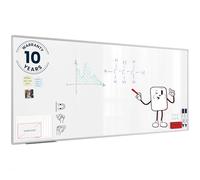 ALLboards Dry Erase Magnetic Board Anodized Aluminum Frame | Pen Tray, Lacquered Surface (220x100cm, White)