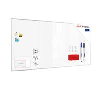 ALLboards Dry Erase Magnetic Board Anodized Aluminum Frame | Pen Tray, Lacquered Surface (240x120cm, White)