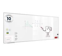 ALLboards Dry Erase Magnetic Board Anodized Aluminum Frame | Pen Tray, Lacquered Surface (300x120cm, White)