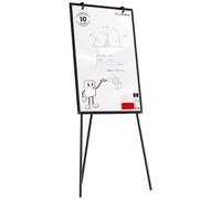ALLboards Dry-Wipe Magnetic Flipchart 90 × 60 cm - Black + Magnetic Whiteboard Dry Wipe Surface