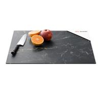 ALLboards Glass Chopping Board 50 × 40 cm - Black Marble Kitchen Board, Protective Panel, Glass Serving Tray Splashback Worktop Saver for Kitchen Hob Protection Hot Cover Heat Resistant