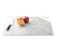 ALLboards Glass Chopping Board 50 × 40 cm - Concrete II Kitchen Board, Protective Panel, Glass Serving Tray Splashback Worktop Saver for Kitchen Hob Protection Hot Cover Heat Resistant