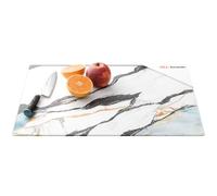 ALLboards Glass Chopping Board 50 ×40 cm - Marble Blue & Gold Kitchen Board, Protective Panel, Glass Serving Tray Splashback Worktop Saver for Kitchen Hob Protection Hot Cover Heat Resistant
