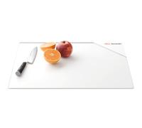ALLboards Glass Chopping Board 50 × 40 cm - White Kitchen Board, Protective Panel, Glass Serving Tray Splashback Worktop Saver for Kitchen Hob Protection Hot Cover Heat Resistant