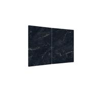Allboards Glass Chopping Board Black Marble 2 Set 52X30Cm Cutting Board Splashback Worktop Saver For Kitchen Hob Protection