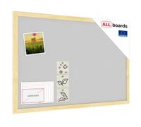 Allboards Light Grey Cork Notice Board Wooden Natural Frame 60X40 Cm