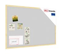 Allboards Light Grey Cork Notice Board Wooden Natural Frame 90X60 Cm