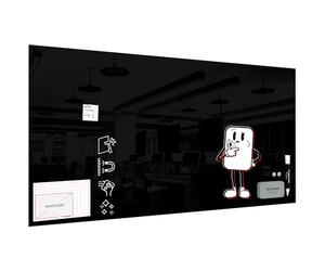 ALLboards Magnetic Black Glass Board 200x100cm, Frameless, Glass Magnetic Board, Tempered Glass, Writing Board