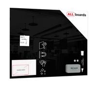 Allboards Magnetic Black Glass Board 80X60Cm, Frameless, Glass Magnetic Board, Tempered Glass, Writing Board