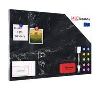 Allboards Magnetic Boards Metalboard Black Marble, Black Golden Marble 60X40Cm A Magnetic Metal Poster For All Types Of Magnets
