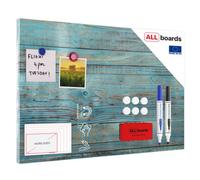 Allboards Magnetic Boards Metalboard Blue Planks Vintage Retro 60X40Cm A Magnetic Metal Poster With An Imprint