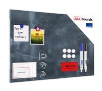 Magnetic Boards MetalBoard Gray Marble, Decorative Marble, Marble Surface 60x40cm a Magnetic Metal Poster for All Types of Magnets + a Set of Accessories Included