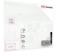 Allboards Magnetic Glass Board 100X80 Cm Classic White