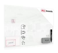 Allboards Magnetic Glass Board 150X100 Cm Classic White