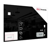 ALLboards Magnetic Glass Board 180×120 cm Black Frameless, Glass Magnetic Board, Tempered Glass, Writing Board