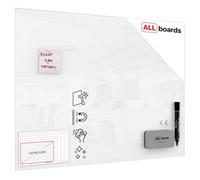Allboards Magnetic Glass Board 80X60 Cm Classic White