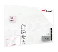Allboards Magnetic Glass Board 90X60 Cm Classic White