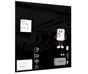 ALLboards Magnetic Grey Glass Board 50x50cm, Frameless, Glass Magnetic Whiteboard, Tempered Glass Writing Board