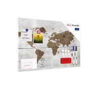 ALLboards Magnetic METALboards, Bright Colour MAP 60×40 cm + a Set of Accessories Included