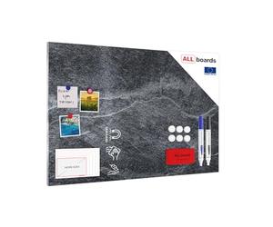 ALLboards Magnetic METALboards, Dark Stone 90×60 cm + a Set of Accessories Included