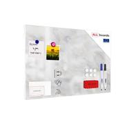 ALLboards Magnetic METALboards, Marble 60×40 cm + a Set of Accessories Included