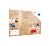 ALLboards Magnetic METALboards, Solid Wood 90×60 cm + a Set of Accessories Included