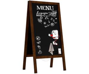ALLboards Magnetic Waterproof Chalk A-Board/Pavement Sign 100x49,5 cm - Classic Brown