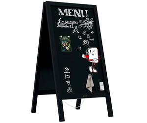 ALLboards Magnetic Waterproof Chalk A-Board/Pavement Sign 110x56 cm - Black Frame