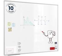 ALLboards Magnetic Whiteboard with Silver Aluminium Frame - Premium Expo, White Board Wipe Board Dry Erase Wall Mounted Office School Classroom Kids Noticeboard