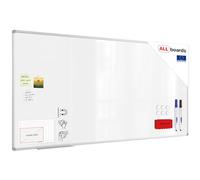 ALLboards Magnetic Whiteboard 180x90cm with Silver Aluminium Frame Premium Expo, White Board Wipe Board Dry Erase Wall Mounted Office School Classroom Kids Noticeboard