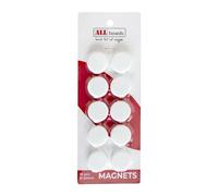 ALLboards Magnets set of 10, Round White 20mm, for Magnetic Whiteboards