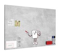 ALLboards METALboards Magnetic Board, Concrete Effect II 90×60 cm + Free Accessories Set
