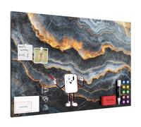 ALLboards METALboards Magnetic Board, Dark Slate Stone 90×60 cm + Free Accessories Set