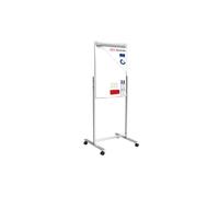 ALLboards Mobile Double-Sided Flipchart with Castors 100x70cm(1000x700mm), Magnetic Whiteboard Dry Wipe Surface