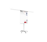 ALLboards Mobile Flipchart with Side Arms and Castors 100x70cm(1000x700mm), Adjustable Height, Magnetic Whiteboard Dry Wipe Surface