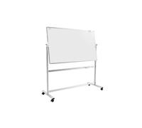 Allboards Mobile Pivoting Double Sided Whiteboard Dry Erase Magnetic Surface Aluminium Frame & Stand 120X90 Cm