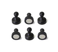 ALLboards Neodymium Magnets 6 Pack - Push Pin Black