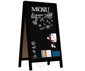 ALLboards Pavement Chalkboard Black with Varnished Black Frame 78×44 cm A Board Pavement Sign