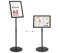 ALLboards Snap Frame Information Stand - Black Aluminium Frame - A3 Size