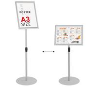 ALLboards Snap Frame Information Stand - Silver Aluminium Frame - A3 Size