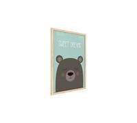 Allboards Teddy Bear 'sweet Dreams,' Whiteboard, Pastel Colours, 60X40Cm, In A Frame Made Of Natural Wood