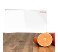 ALLboards Transparent Glass Chopping Board 40x20 cm, Tempered Glass Worktop Saver, Heat Proof, Scratch-Resistant