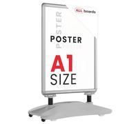 ALLboards Water Base Snap Frame Pavement Sign - Silver Aluminium Frame - A1 Size