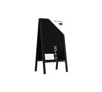 ALLboards Waterproof Pavement Sign with Varnished Black Frame 100x50cm, Sidewalk Advertising Board Chalkboard A-Frame with Chain Double Sides for Shop Pub Restaurant