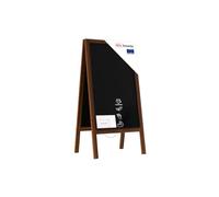 ALLboards Waterproof Pavement Sign with Varnished Wooden Frame 100x50cm, Water Reist Sidewalk Advertising Board Chalkboard A-Frame with Chain Double Sides for Shop Pub Restaurant