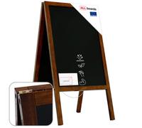 Allboards Waterproof Pavement Sign With Varnished Wooden Frame 118X61Cm, Sidewalk Advertising Board A-Frame With Chain