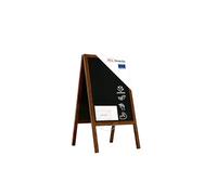 ALLboards Waterproof Pavement Sign with Varnished Wooden Frame 118x61cm, Water Resist Sidewalk Advertising Board Chalkboard A-Frame with Chain Double Sides for Shop Pub Restaurant