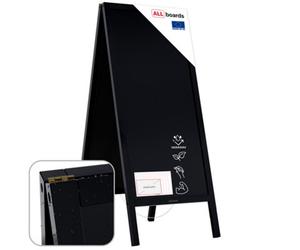 Allboards Waterproof Sidewalk Stop Easel With Black Lacquered Wood Frame 150 X 61 Cm
